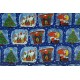Papel de regalo estampado motivos navideños fondo azul 62cm