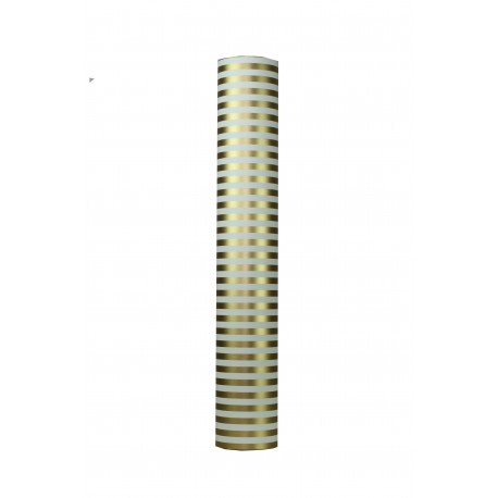 Papel de regalo estampado rayas oro/blanco 62cm