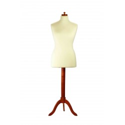BUSTO REGULABLE DE MUJER BEIGE, MADERA CEREZO