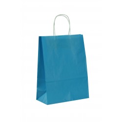 Bolsa de papel con asa rizada azul claro 29x10x22cm