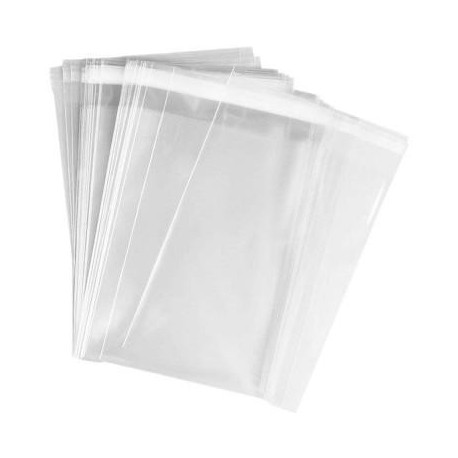Bolsas de plástico con solapa adhesiva 12x13+4cm