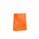 Bolsa de papel con asa rizada naranja 22x29x10cm