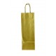 Bolsa de papel asa rizada para botellas oro 39x14+8.5cm