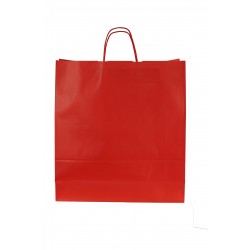 Bolsa de papel con asa rizada roja 49x45x15cm