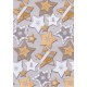 Papel para regalo estampado estrellas navidad fondo gris 62cm
