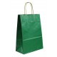 Bolsa de papel con asa rizada verde 27x22x10cm