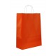 Bolsa de papel con asa rizada naranja 41x32x12cm