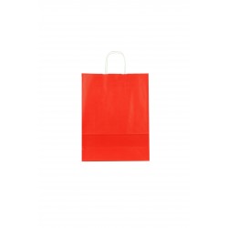 Bolsa de papel asa rizada rojo 32x13x41cm