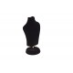 Busto expositor de joyería en terciopelo negro 15 cm