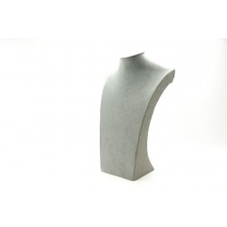 Busto expositor para collares en terciopelo gris 39 cm