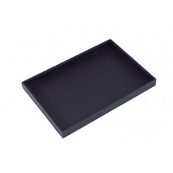 Bandeja expositora para joyeria en polipiel negra 35x24 cm