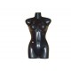 Busto de mujer de plástico negro con formas