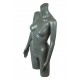 Busto de mujer con brazos en plastico gris