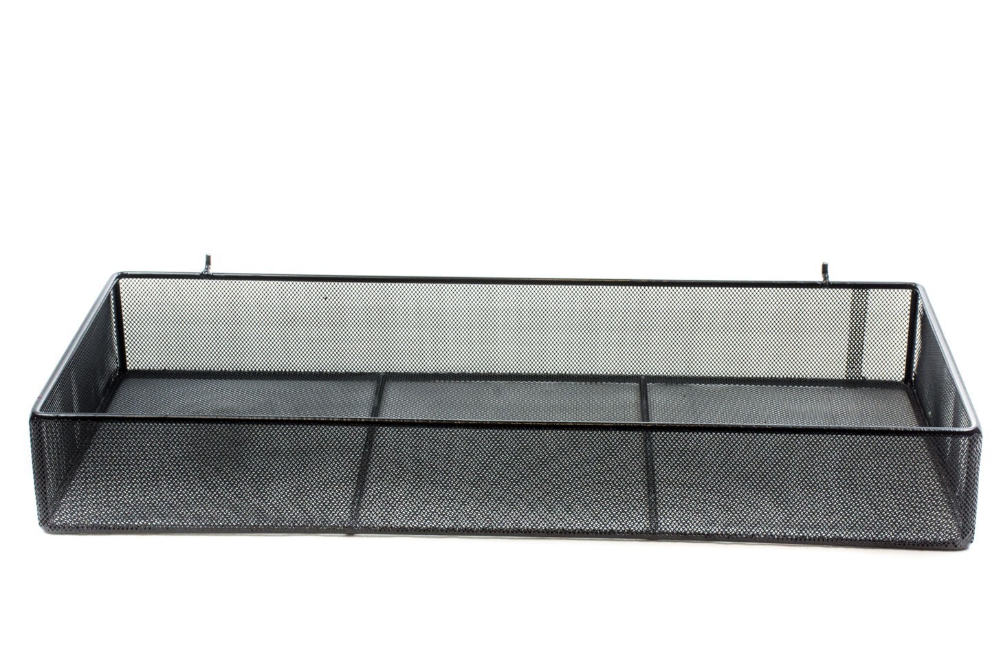 Cesta colgante con rejilla negra de metal para cocina de 26x17x28 cm