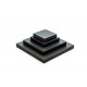 Conjunto expositor de joyería cuadrado polipiel color negro 4 piezas