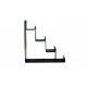 Expositor metacrilato negro forma escalera 4 alturas