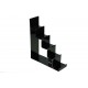 Expositor metacrilato forma escalera negro 5 alturas