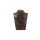 Busto expositor para collares en polipiel veteado marrón 16 cm