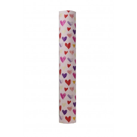 Papel de regalo estampado corazones fondo rosa 62cm