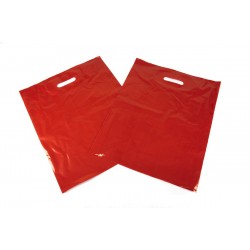 Bolsas de plástico asa troquelada roja 40x50cm