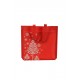 Bolsa de tela roja estampado navideño 40x42cm