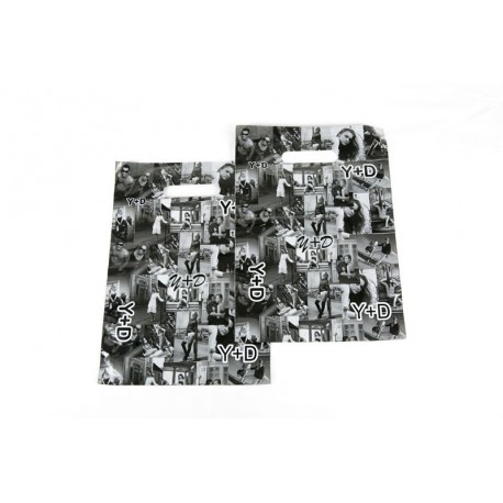 Bolsas de plástico asa troquelada fotos blanco/negro 45x35cm