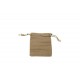 Bolsa de lino marrón cierre cordón 11x9.5cm