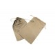 Bolsa de lino marrón con cierre cordón 35x21cm
