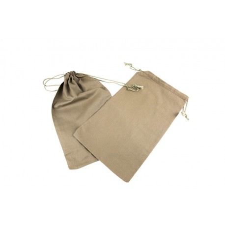 Bolsa de lino marrón con cierre cordón 35x21cm