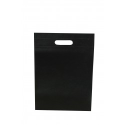 Bolsa de tela asa troquelada negra 25x35cm