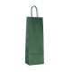 Bolsa de papel asa rizada para botellas verde 39x14+8.5cm